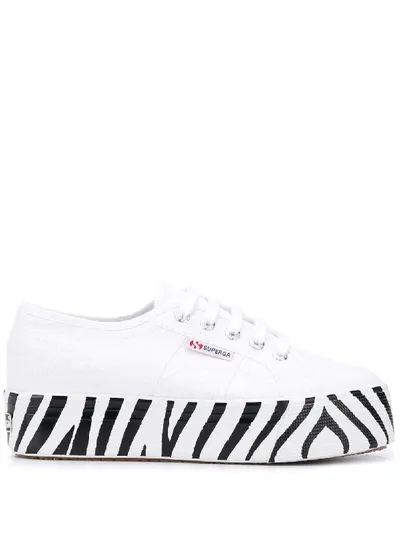 Superga Sneakers Mit Zebramuster In White