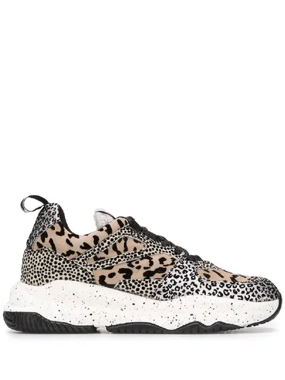 P448 Luke Animal-print Low Top Trainers In Black