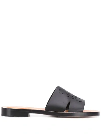 Loewe Logo Slip-on Slides In Black