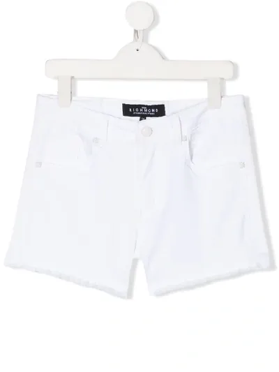 John Richmond Junior Kids' Short Denim Shorts In White