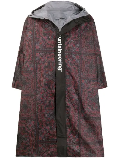 White Mountaineering Bandana Paisley Print Coat In Black