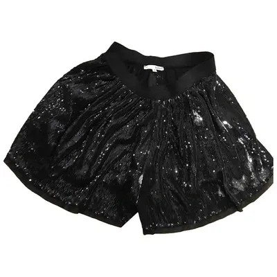 Pre-owned Ba&sh Glitter Mini Short In Black