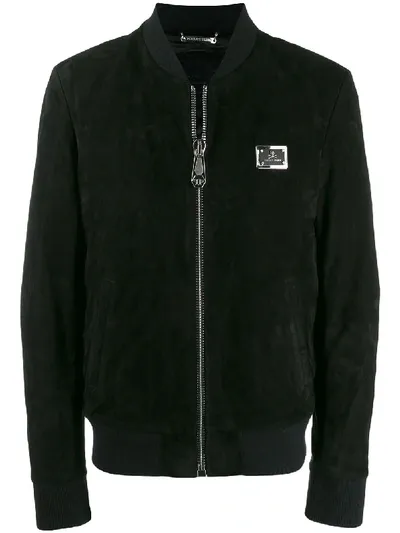 Philipp Plein Credit Card Bomber Jacket In Black