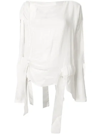 Taylor Exhibition Draped Loose-fit Blouse In White