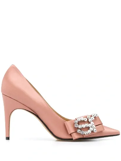 Sergio Rossi Sr1 Iconica Crystal-embellished Pumps In Neutrals