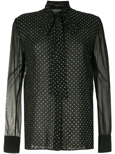 Haider Ackermann Metallic Polka-dot Blouse In Black