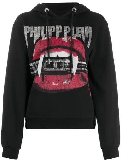 Philipp Plein Vampire Logo Hoodie In Black