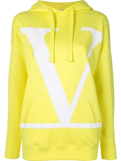 Valentino Vlogo Hoodie In Yellow