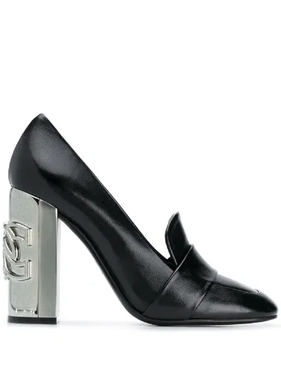 Casadei 110mm Logo-plaque Block Pumps In Black