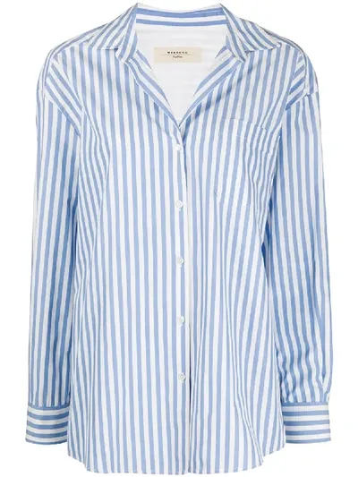 Max Mara Striped Shirt In Blue