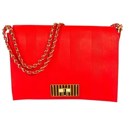 Pre-owned Fendi Leather Handbag In Red