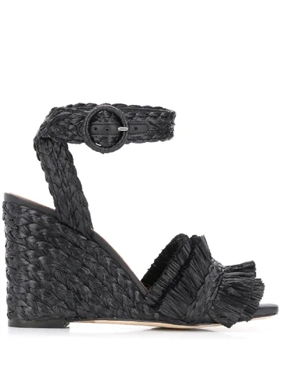 Paloma Barceló Marion 100mm Wedge Sandals In Black