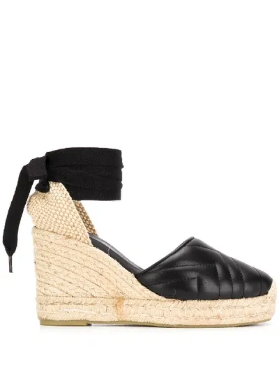 Paloma Barceló Elora 95mm Quilted-effect Sandals In Black