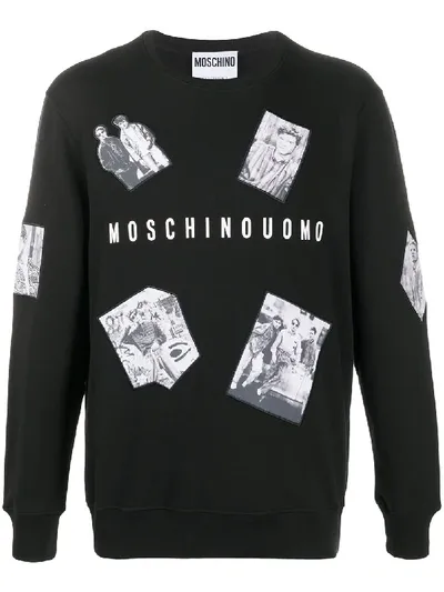 Moschino Photo Collage Sweatshirt In Black