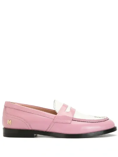 Msgm Contrasting Slip-on Loafers In Pink