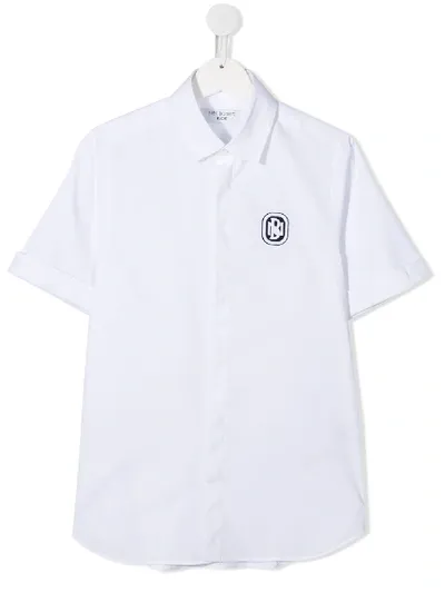 Neil Barrett Teen Chest Embroidery Shirt In White