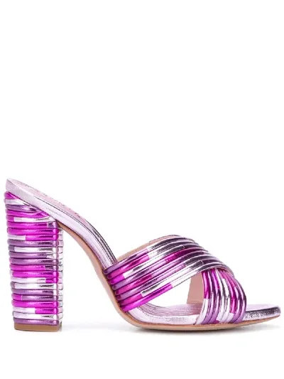 Schutz Emma Dale 115 Mm Crisscross Sandals In Purple