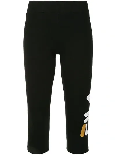 Fila Cropped-leggings Mit Logo In Black