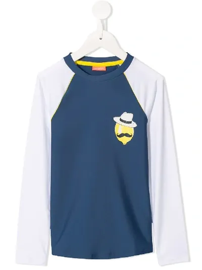 Sunuva Kids' Raglan Long Sleeve T-shirt In Blue