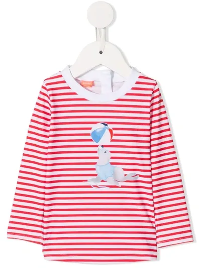 Sunuva Babies' Striped Seal Shirt In White