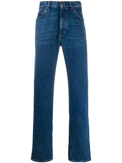 Gucci Sylvie Web Detail Bootcut Jeans In Blue