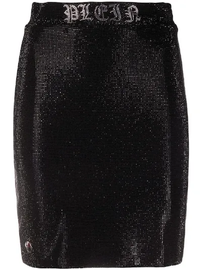 Philipp Plein Gothic Plein Mini Skirt In Black