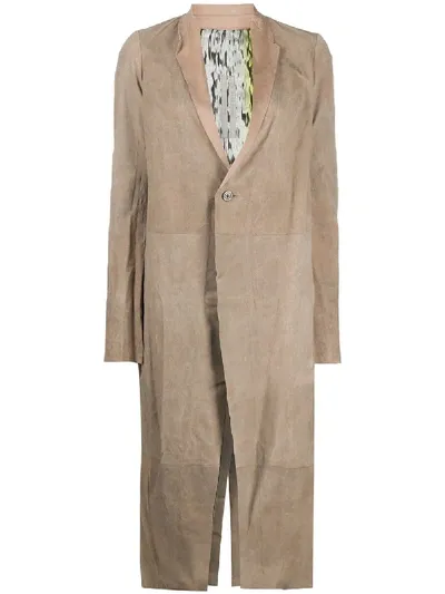 Rick Owens Performa Knife Coat In Neutrals