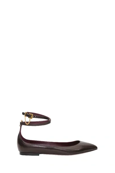 Valentino Garavani Buckled Ballerina Shoes In Black