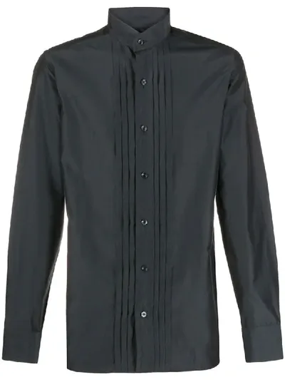 Tom Ford Pleated Front Shirt In Black