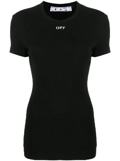 Off-white Logo-print Slim-fit T-shirt In Black