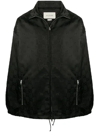 Gucci Off The Grid Gg Supreme Zip Jacket In Black