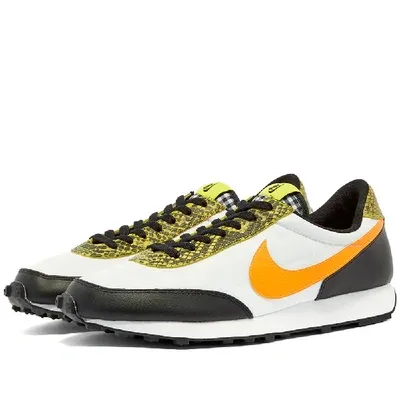 Nike Daybreak Qs Mesh And Leather Sneakers In Black/orang