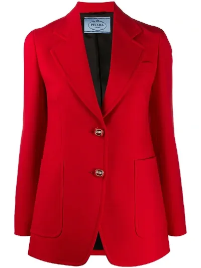 Prada Single-breasted Blazer In Red