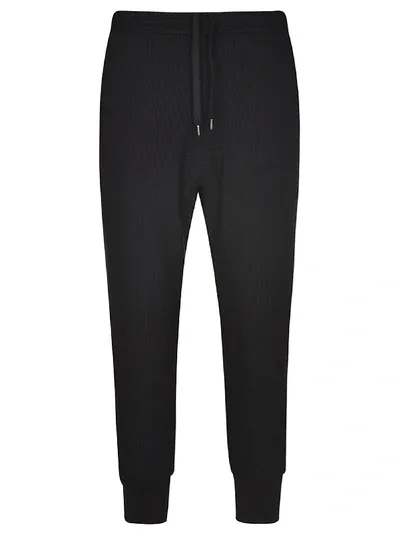 Neil Barrett Ribbed Crop Trousers In Black/smoke