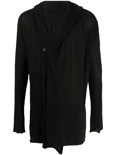 Masnada Long Cotton Hoodie In Black