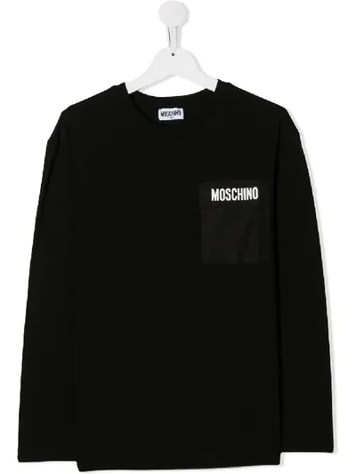 Moschino Kids' Logo Long Sleeve Sweatshirt In Black