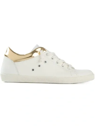 Leather Crown Sneakers Mit Dekorativen Ösen In White