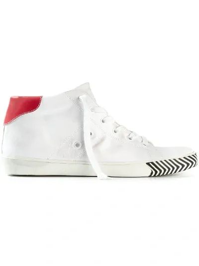 Leather Crown Sneakers Mit Ösen In White