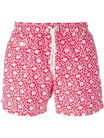 Hartford Badeshorts Mit Blumen-print In Red