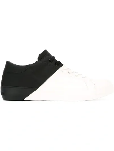 Leather Crown Kontrastierende Sneakers In Black