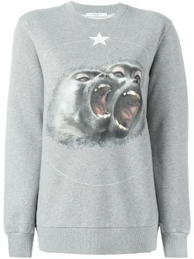 Givenchy Sweatshirt Mit Affen-print In Grey