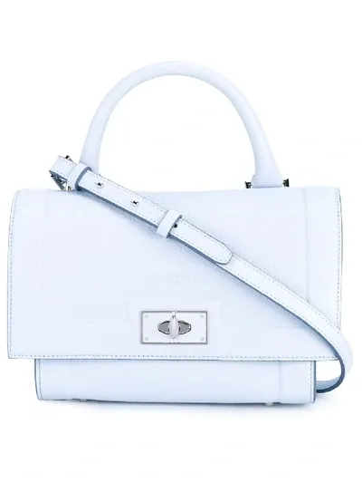 Givenchy Mini 'shark' Waxy Tote In Blue