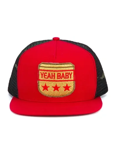 Saint Laurent 'yeah Baby' Baseball Cap In Red