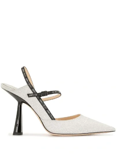 Jimmy Choo Ray 100 Slingback Pumps In Silver