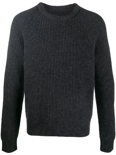 Maison Margiela Rib-knit Jumper In Grey