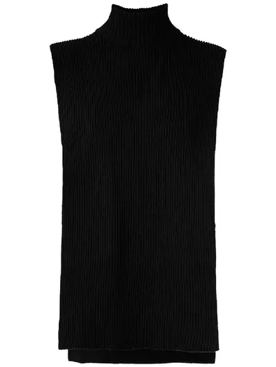 Gloria Coelho Turtle Neck Knit Vest In Black