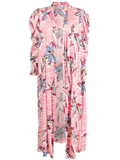 Stella Jean Floral Print Kimono In Pink