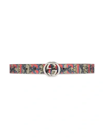 Gucci Kids' Children's  Wolves Belt In Neutrals