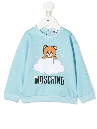 Moschino Babies' Teddy Bear Print Jumper In Blue