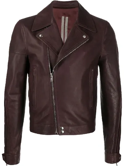 Rick Owens Slim-fit Biker Jacket In Red